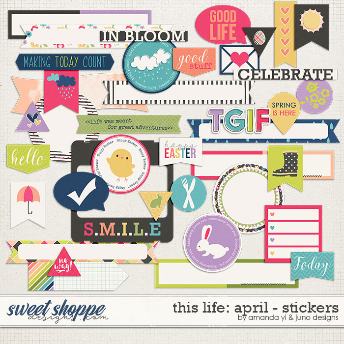 This Life: April - Stickers by Amanda Yi & Juno Designs This Life: April - Stickers by Amanda Yi & Juno Designs
