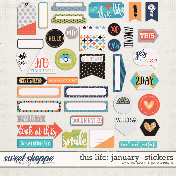 This Life: January - Stickers by Amanda Yi & Juno Designs This Life: January - Stickers by Amanda Yi & Juno Designs