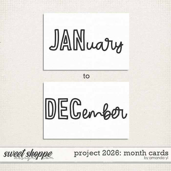 Project 2026: month cards by Amanda Yi