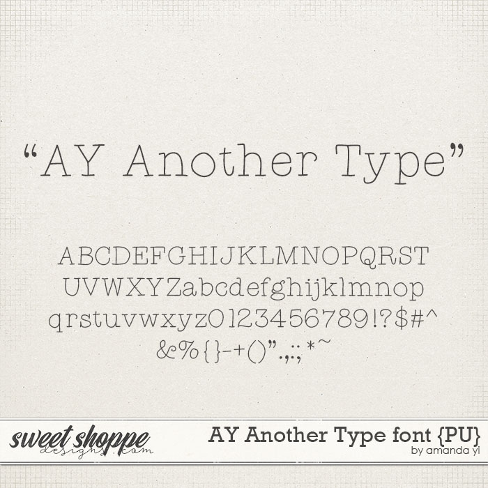 AY Another Type font {PU} by Amanda Yi