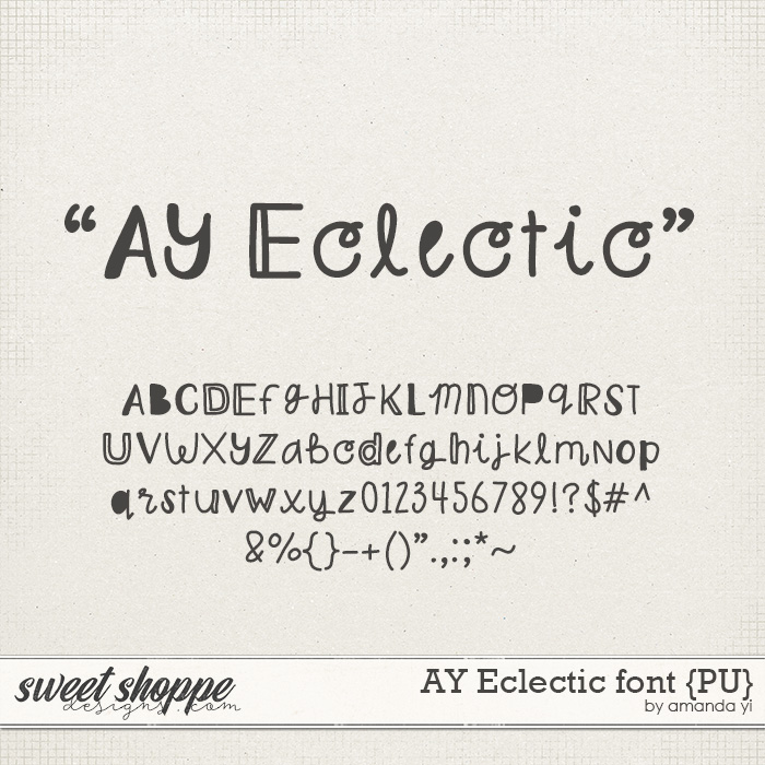 AY Eclectic font {PU} by Amanda Yi