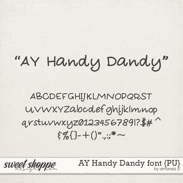 AY Handy Dandy font {PU} by Amanda Yi