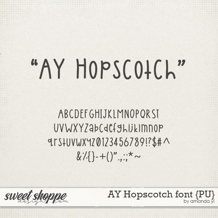 AY Hopscotch font {PU} by Amanda Yi