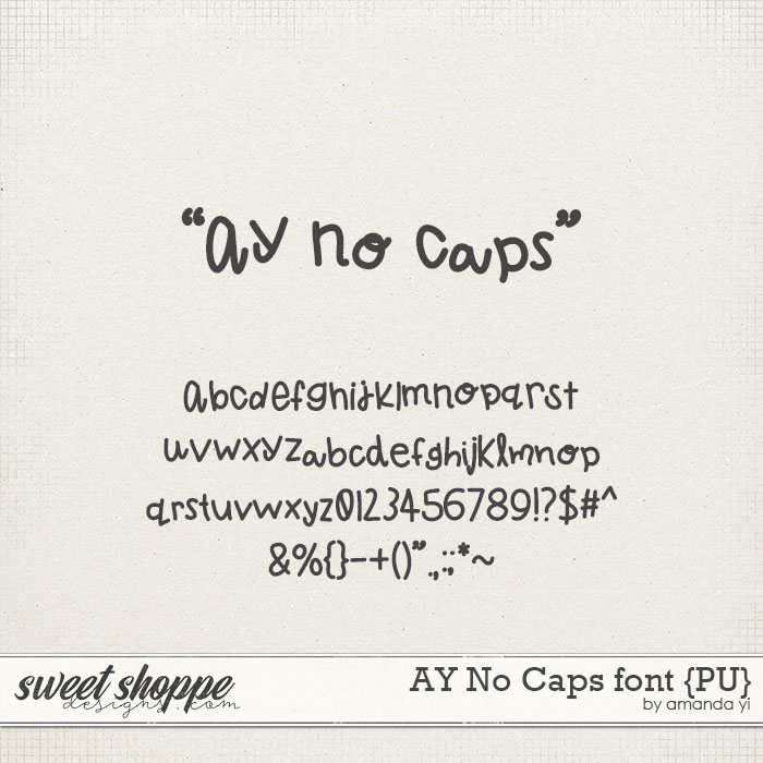 AY No Caps font {PU} by Amanda Yi