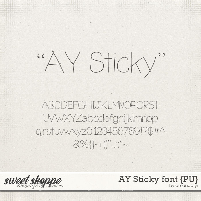 AY Sticky font {PU} by Amanda Yi