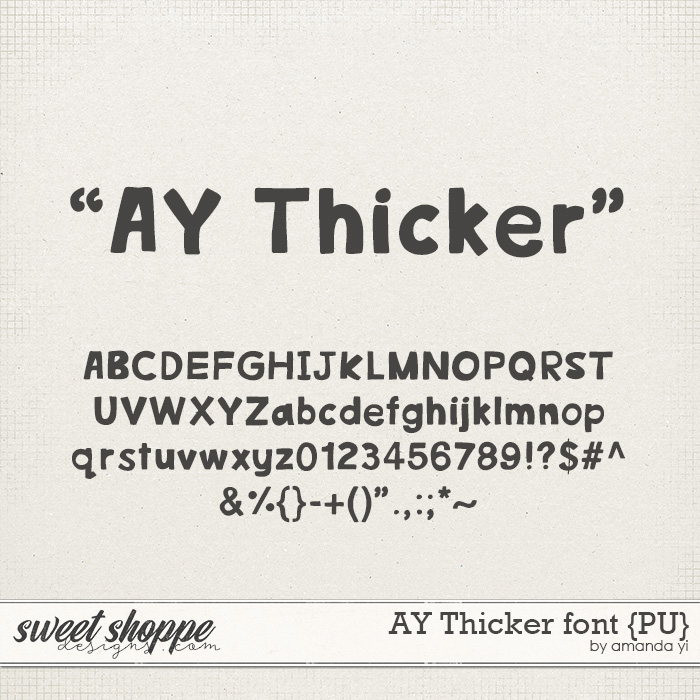 AY Thicker font {PU} by Amanda Yi