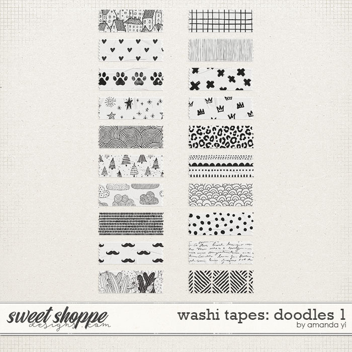 Washi tapes: doodles 1 by Amanda Yi