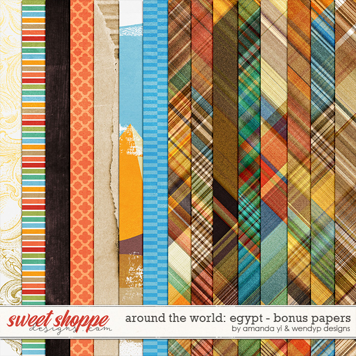 Around the world: Egypt - Bonus papers by Amanda Yi and WendyP Designs