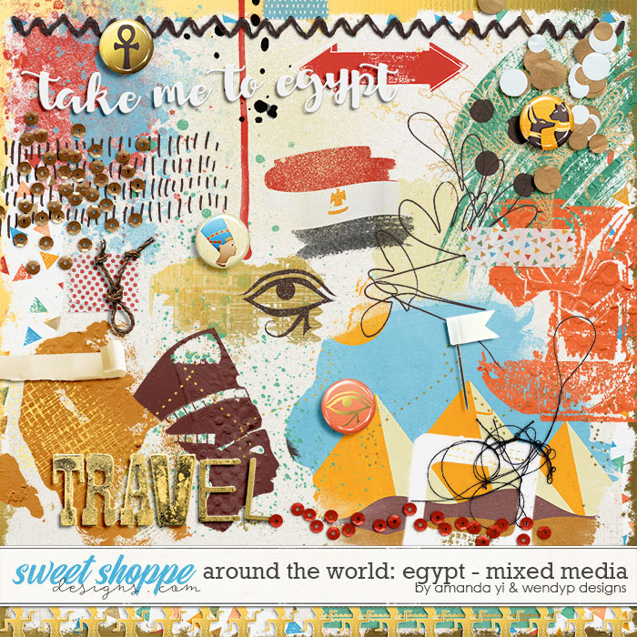 Around the world: Egypt - Mixed Media by Amanda Yi and WendyP Designs Around the world: Egypt - Mixed Media by Amanda Yi and WendyP Designs
