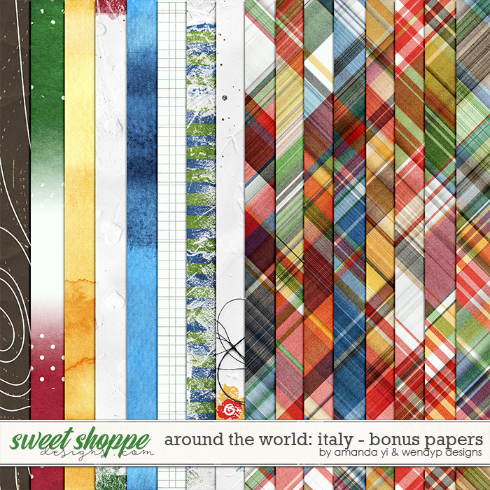 Around the world: Italy - bonus papers by Amanda Yi and WendyP Designs