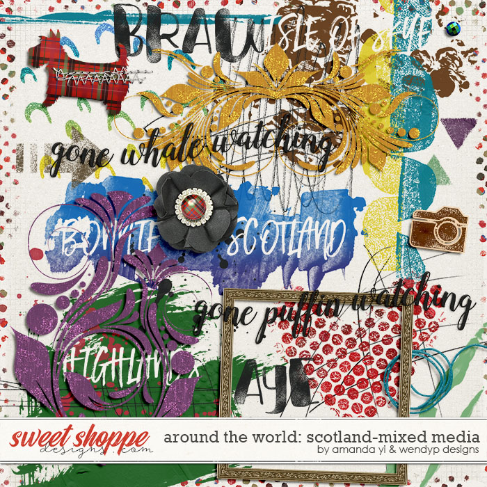 Around the world: Scotland - Mixed Media by Amanda Yi and WendyP Designs