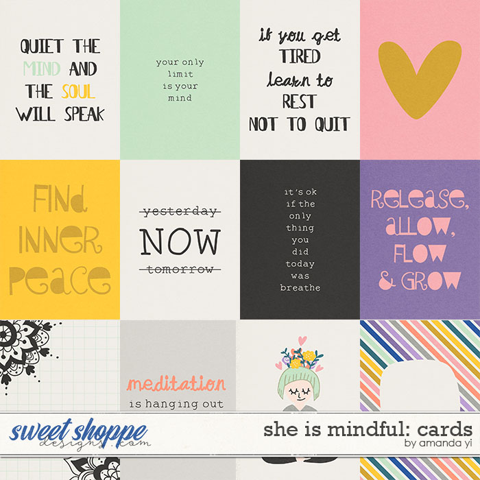 She is mindful: cards by Amanda Yi