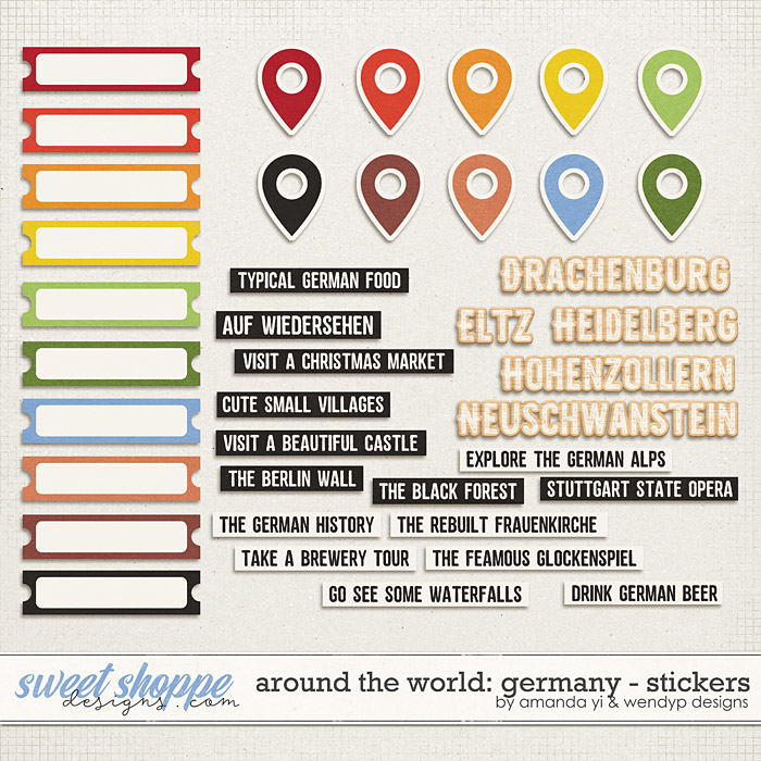 Around the world: Germany - Stickers by Amanda Yi & WendyP Designs