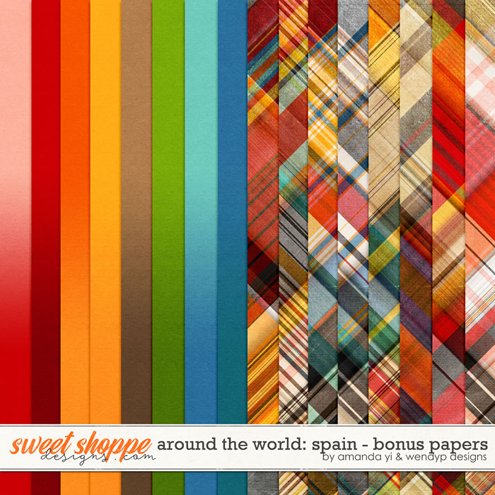 Around the world: Spain - Bonus Papers by Amanda Yi & WendyP Designs