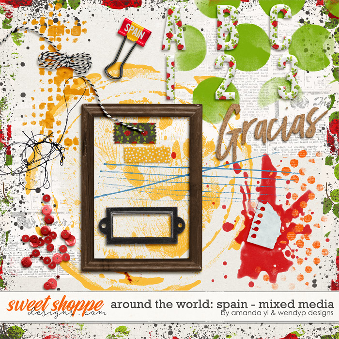 Around the world: Spain - Mixed Media by Amanda Yi & WendyP Designs Around the world: Spain - Mixed Media by Amanda Yi & WendyP Designs