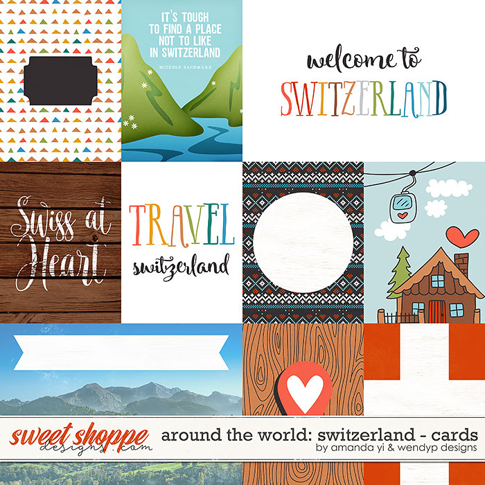 Around the world: Switzerland cards by Amanda Yi & WendyP Designs