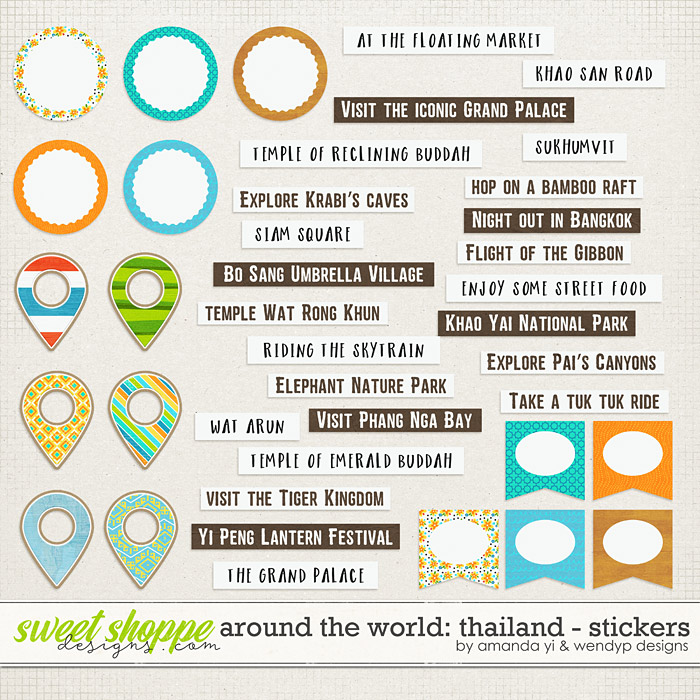 Around the world: Thailand - Stickers by Amanda Yi & WendyP Designs