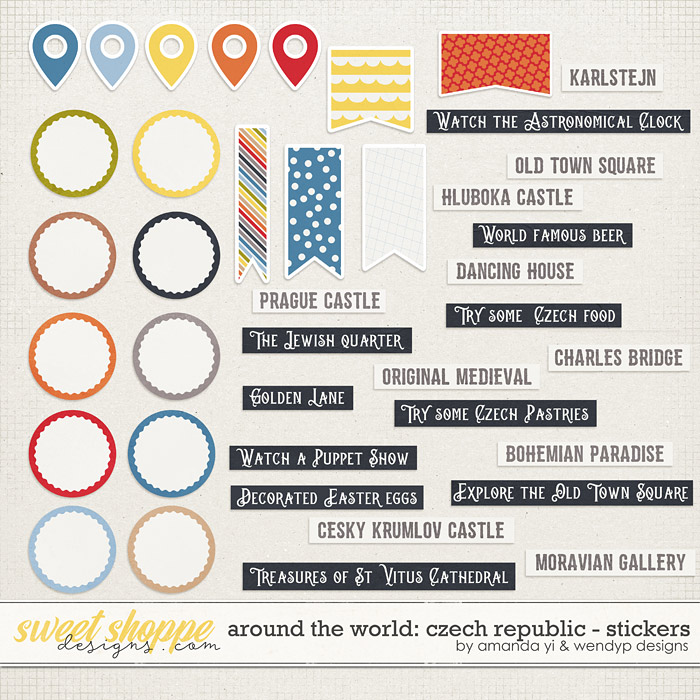 Around the world: Czech Republic - Stickers by Amanda Yi & WendyP Designs
