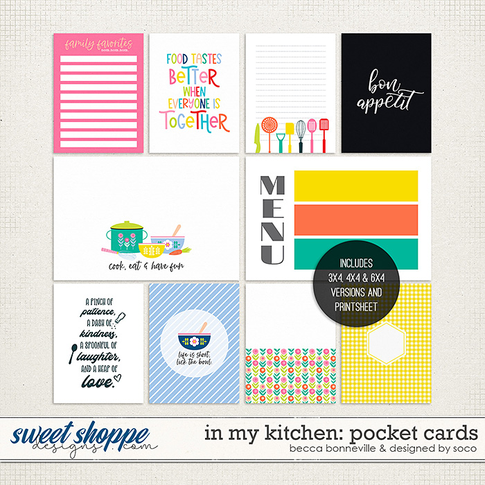 In My Kitchen Cards by Becca Bonneville and Designed by Soco