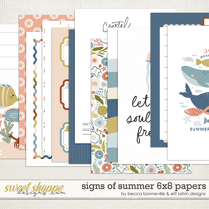 Signs of Summer 6x8 Papers by Becca Bonneville & Elif Sahin Designs