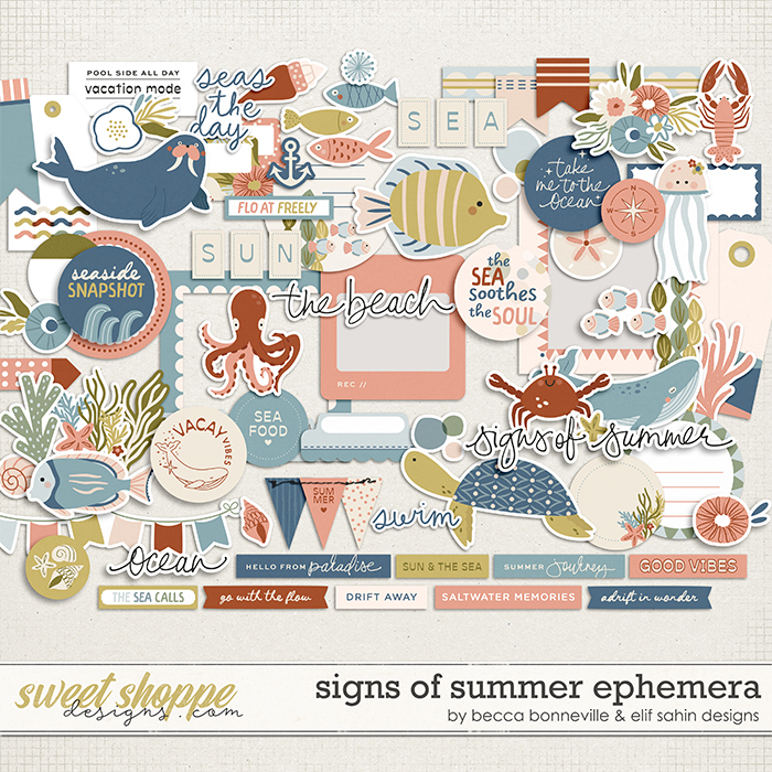 Signs of Summer Ephemera by Becca Bonneville & Elif Sahin Designs
