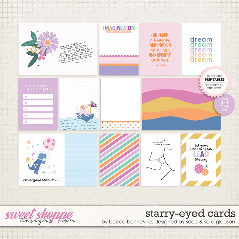 Starry-Eyed Cards by Becca Bonneville, Designed by Soco, & Sara Gleason