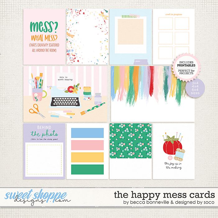 The Happy Mess Cards by Becca Bonneville and Designed by Soco