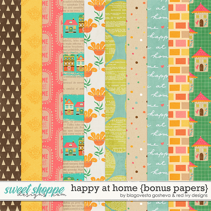 Happy at Home - Bonus Papers by Blagovesta Gosheva & Red Ivy Design