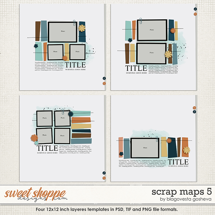 Scrap Maps 5 {layered templates} by Blagovesta Gosheva