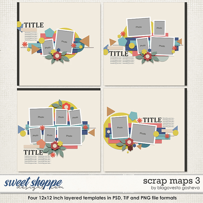 Scrap Maps 3 {layered templates} by Blagovesta Gosheva