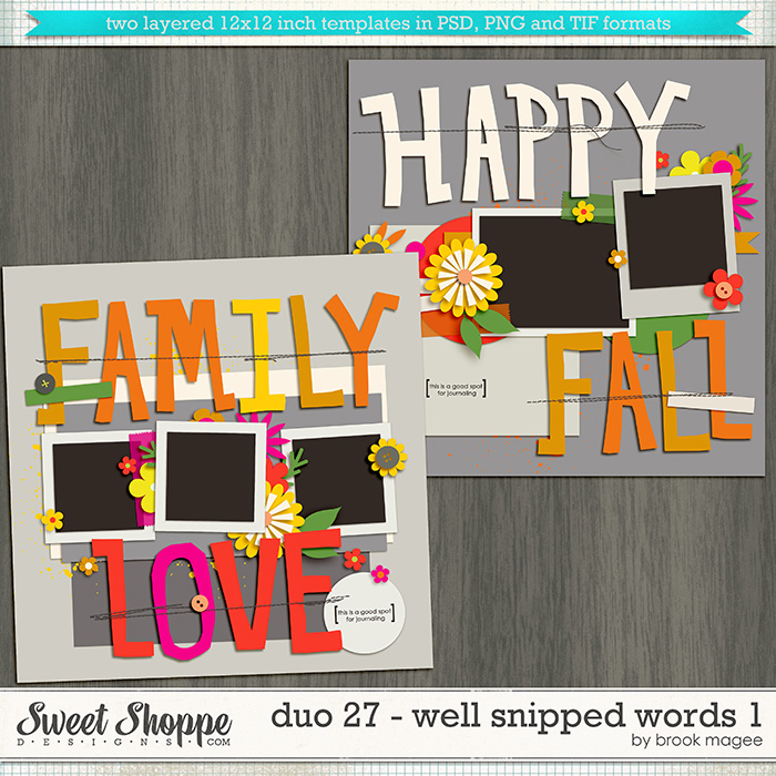 Brook's Templates - Duo 27 - Well Snipped Words 1 by Brook Magee