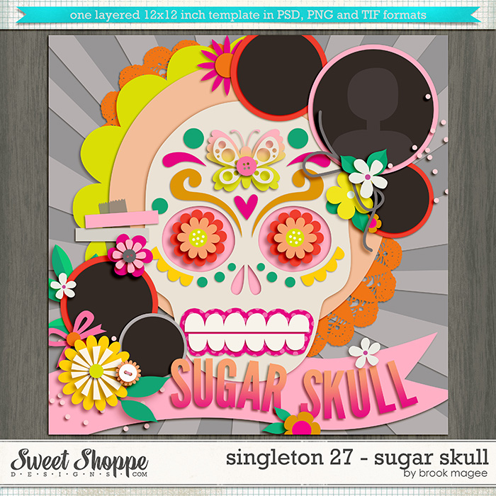 Brook's Templates - Singleton 27 - Sugar Skull  by Brook Magee