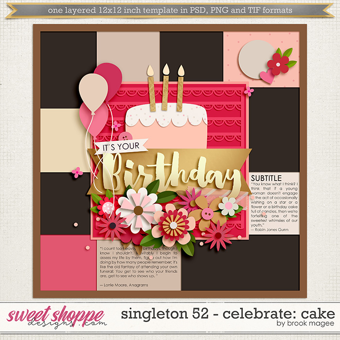 Brook's Templates - Singleton 52 - Celebrate: Cake by Brook Magee