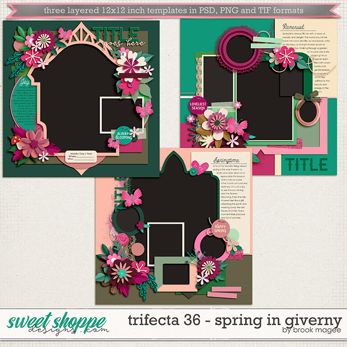 Brook's Templates - Trifecta 36 - Spring in Giverny by Brook Magee 