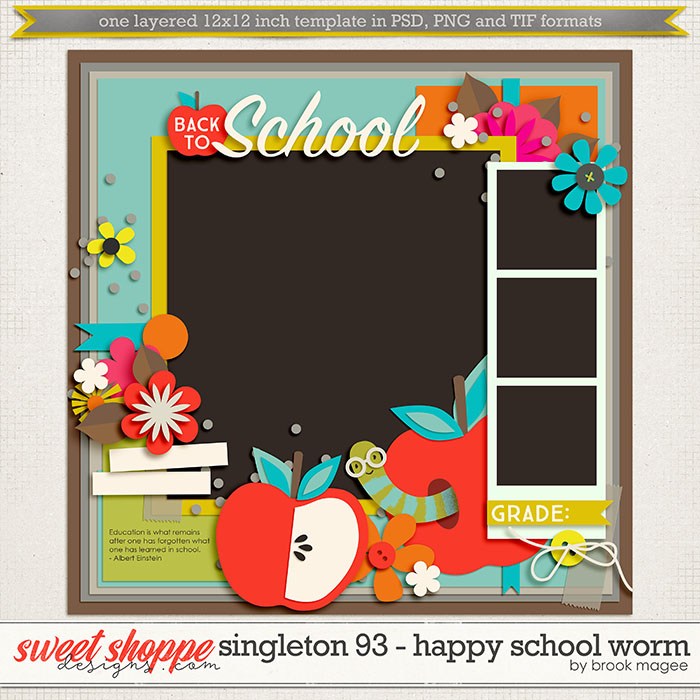 Brook's Templates - Singleton 93 - Happy School Worm by Brook Magee