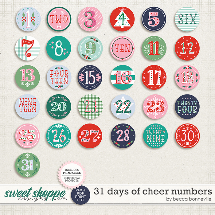 31 Days of Cheer Numbers by Becca Bonneville
