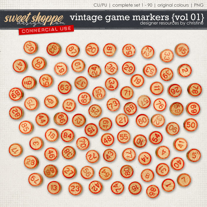 Vintage Game Markers {Vol 01} by Christine Mortimer