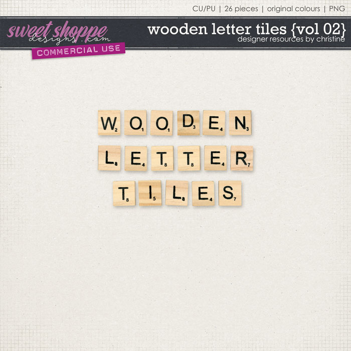 Wooden Letter Tiles {Vol 02} by Christine Mortimer