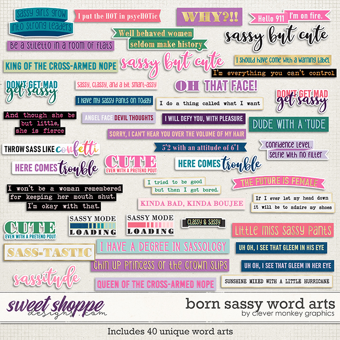 Born Sassy Word Arts by Clever Monkey Graphics
