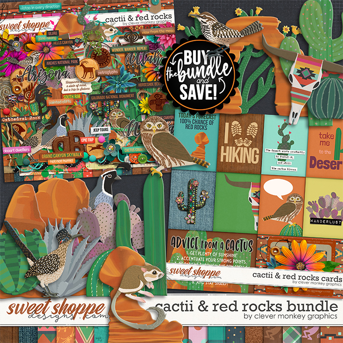 Cactii & Red Rocks Bundle by Clever Monkey Graphics