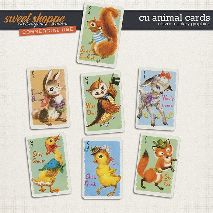 CU Animal Cards by Clever Monkey Graphics  