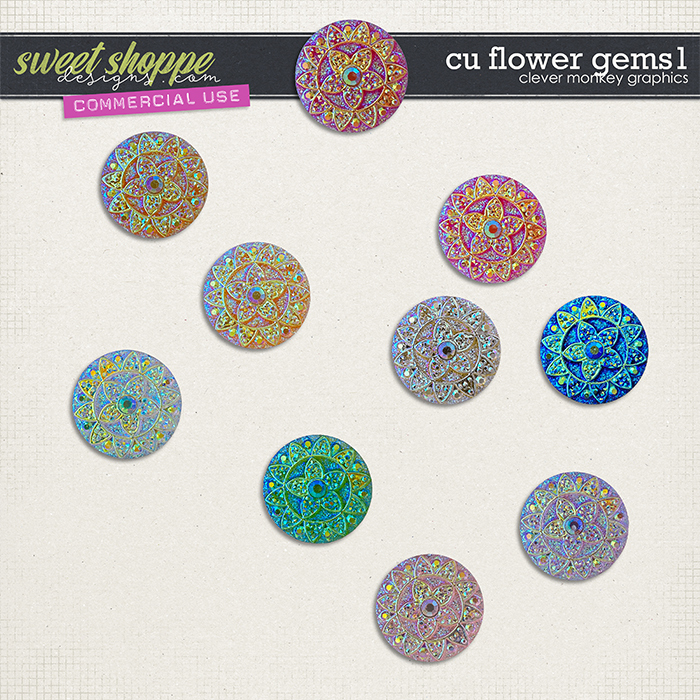 CU Flower Gems 1 by Clever Monkey Graphics  