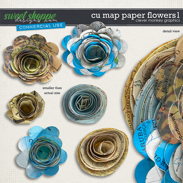 CU Map Paper Flowers 1 by Clever Monkey Graphics CU Map Paper Flowers 1 by Clever Monkey Graphics