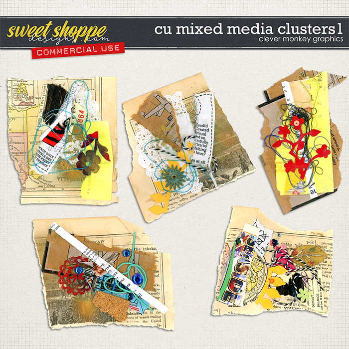 CU Mixed Media Clusters by Clever Monkey Graphics