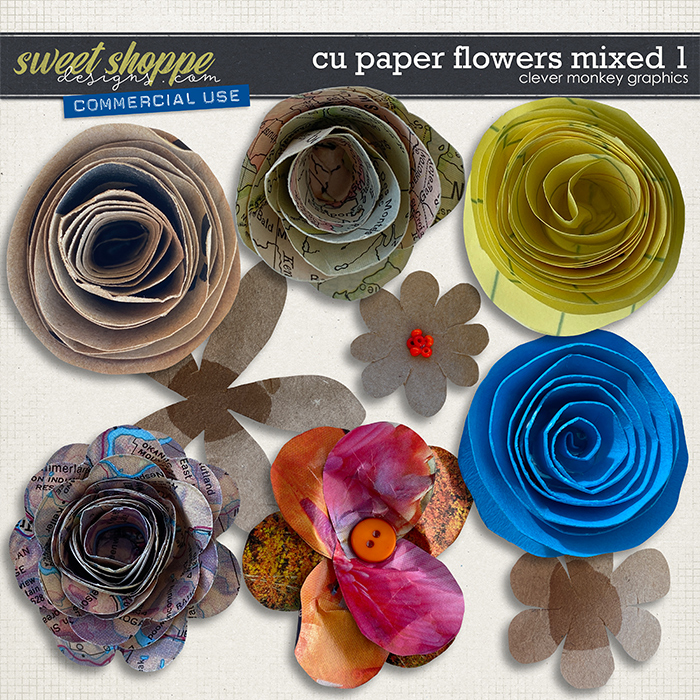 CU Paper Flowers Mixed 1 by Clever Monkey Graphics CU Paper Flowers Mixed 1 by Clever Monkey Graphics