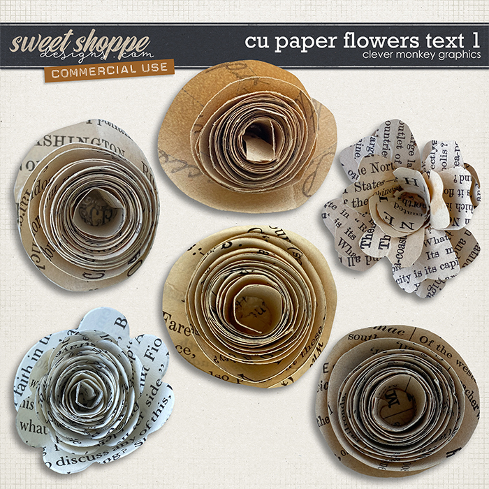 CU Paper Flowers Text 1 by Clever Monkey Graphics