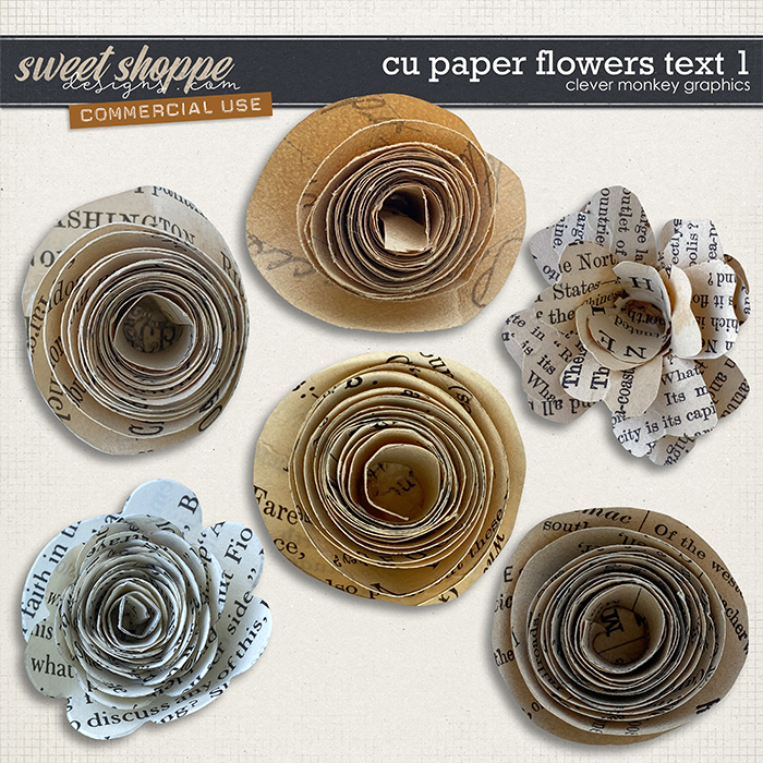 CU Paper Flowers Text 1 by Clever Monkey Graphics CU Paper Flowers Text 1 by Clever Monkey Graphics