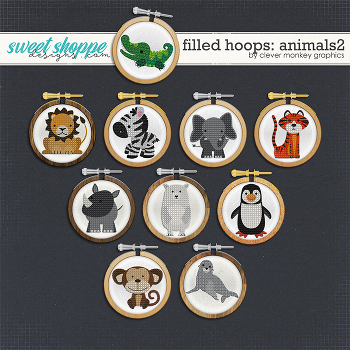 Filled Hoops - Animals2 by Clever Monkey Graphics Filled Hoops - Animals2 by Clever Monkey Graphics