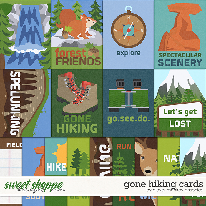 Gone Hiking Cards by Clever Monkey Graphics 