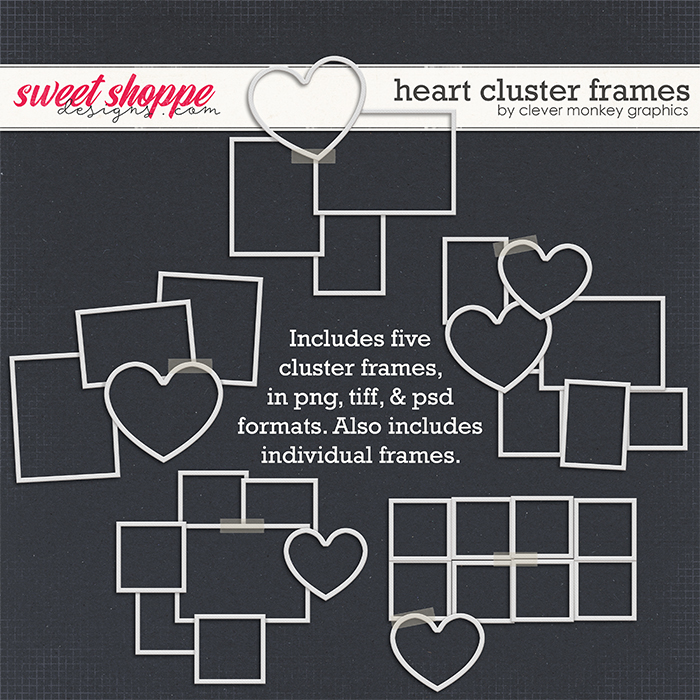 Heart Cluster Frames by Clever Monkey Graphics